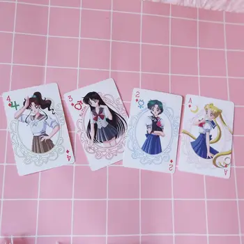 54 Lakštai/pak Animacinių filmų Japonijos Anime Sailor Moon Merginos Cosplay Kuro Kortų Pokerio Kortos Pav Žaislų Kolekcija Dovanos