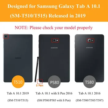 Case for Samsung Galaxy Tab 10.1 2019 SM-T510 SM-T515 T510 T515 Tablet Padengti Stendo Atveju Tab 10.1