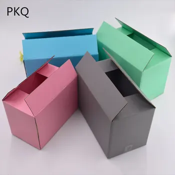 5 spalvos Gofruoto Popieriaus Langelį Mažas Kurjerių Pakuotės, Dėžutės didelių Kartono Dėžutėje Stiklo Taurės Pakavimo Dėžės, pristatymas pašto dėžutės