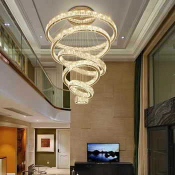 2020 Prabangūs Modernios Liustra Apšvietimo Didelių Laiptų Šviesos diodų (LED Kristalų Lempos, Namų Puošybai Apšvietimas Šviestuvai