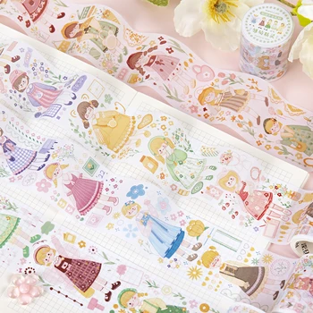 8PCS/DAUG Gėlių srityje, mergina serijos mielas mielas dekoratyvinis popierius, maskavimo washi tape