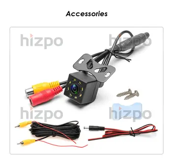 Hizpo Automobilio Galinio vaizdo Kamera 8 LED Naktinio Matymo Atbulinės eigos Auto Stovėjimo Stebėti CCD Vandeniui 170 Laipsnių HD Video + 6 metrų laidai