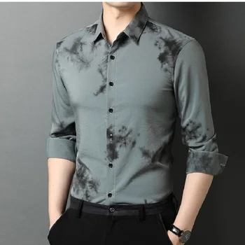 2021 pavasarį ir rudenį naujų ilgomis rankovėmis marškinėliai vyrams, verslo atsitiktinis, gražus marškinėliai 20998