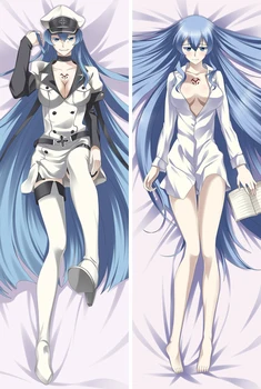 Karšto anime Akame ga Nužudyti! Simbolių seksuali mergina Akame & esdeath pagalvę padengti Akame ga Kiru Akame Brūkšniais! kūno Užvalkalas