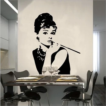 Audrey Hepburn Vinilo Sienos Lipdukai Klasikinis Žmogaus Angel Sienos Lipdukas, Miegamojo Namų Puošybai Sienos Meno Kambarį Dekoro A885