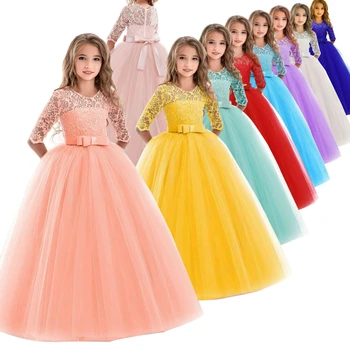 Nauja Stiliaus Mergina gėlių ilga suknelė, vestuvių vestidos de primera comunion vaikų pirmosios komunijos suknelė inscenizacija kamuolys suknelė mergaitėms