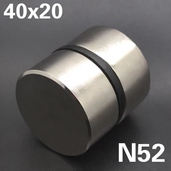 2vnt Neodimio Magnetas N52 40x20 mm, Super Stiprus Apvalus Retųjų žemių Galingas NdFeB Galio metalo magnetinių garsiakalbis N35 40*20 mm Diskas