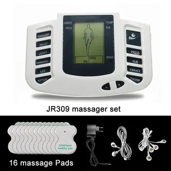 JR309 Sveikatos Priežiūros Elektros Raumenų Stimuliatorius Massageador Dešimtis Akupunktūros Terapija Mašina Lieknėjimo Body Massager 16pcs pagalvėlės