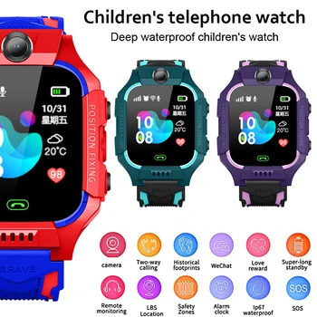 Willkey Z6 Q19 Vaikų Išmaniųjų Telefonų LBS Žiūrėti Jutiklinis Ekranas Tracker SOS Smart Žiūrėti Vandeniui 2G SIM Kortelės, GPS Tracker Vaikų Dovanų