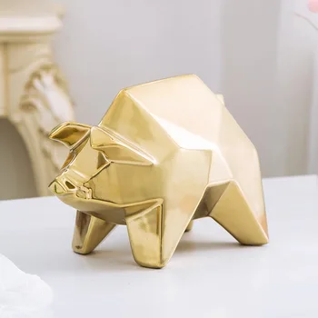 Kinijos Kiaulių Metų Glausta Šiaurės Origami Keramikos Kiaulių Kambarį Mados Apdailos Aukso Raudona Balta Juoda Piggy Skulptūra