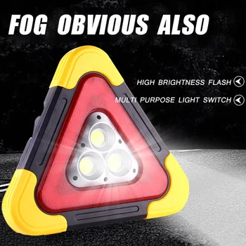 Automobilių Įspėjamasis Ženklas Trikampis Automobilio LED Darbo Šviesiai Kelių eismo Saugos, Avarinių gedimų Signalą Lempos Nešiojamų Mirksinti Šviesa ant Rankų