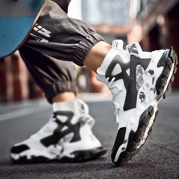 Vyrai aukštos viršų kvėpuojantis laisvalaikio bateliai patogus, neslidus sportiniai bateliai dėvėti, atsparus bėgimo bateliai e-sporto vyriški batai nauji