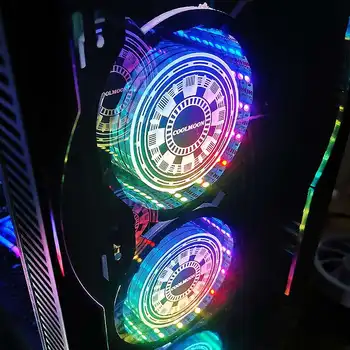 Olskrd RGB Begalinės Šviesos Valdybos 12cm Atveju Ventiliatorius Žėrintis Dekoratyvinis Važiuoklės RGB Spalvų Šviesos Juostelė dekoratyvinė valdybos Atmosfera Šviesos