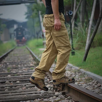 Vyriški Krovinių Pants Mens Atsitiktinis Multi Kišenės Karinės Didelis dydis 44 Tactical Kelnes Vyrams Outwear Armijos Tiesios Kelnės Ilgos Kelnės