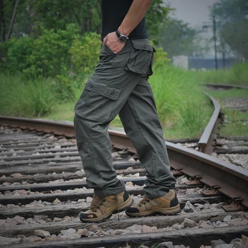 Vyriški Krovinių Pants Mens Atsitiktinis Multi Kišenės Karinės Didelis dydis 44 Tactical Kelnes Vyrams Outwear Armijos Tiesios Kelnės Ilgos Kelnės