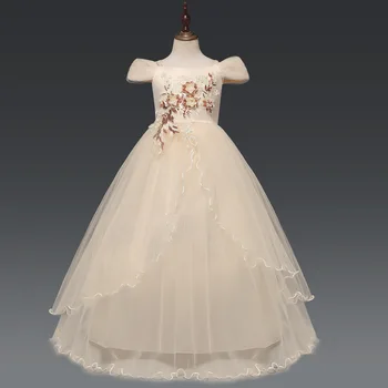 Vaikas Vestuvių Suknelės Mergaitėms Elegantiškas Gėlių Princesė Ilgio Suknelė Baby Girl Kalėdų Dress vestidos infantil Dydis 6 12 14 Metų