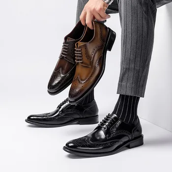 Vyrų odos batus verslo suknelė, kostiumas, batai, vyrams, prekės natūralios odos juoda slipon vestuvių mens batai 2020 m.