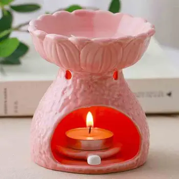 Didelių Pajėgumų Keraminiai Žvakių Aromaterapija Degiklis aromatinės Lempos Namų Dekoro eterinis Aliejus Degiklis su Lotus Lapų Žvakių Laikiklis