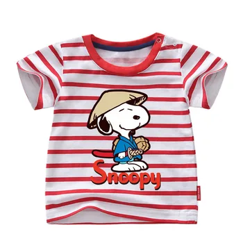 Snoopy vaikų vasaros drabužių nauja vaikų trumparankoviai marškinėliai mados grynos medvilnės minkšti ir patogūs drabužiai