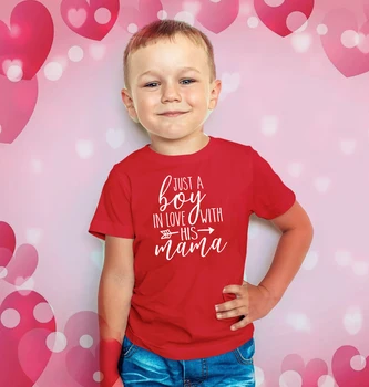Valentino diena t-shirt Tik Berniukas, Mergaitė Myli Savo Mama Jos Tėtis Vaikams Marškinius, Mažylis Berniukas Atsitiktinis Vaikiška Palaidinė marškinėliai