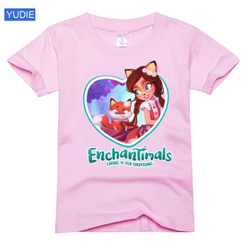 Mielas t marškinėliai mergaitėms Enchantimals Marškinėliai Mados Bamblys Kūdikių 2020 Metų Vasaros Drabužiai Vaikams, Drabužiai Vaikams Kostiumas Bamblys Viršų