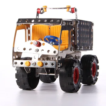 Statybos sunkvežimių Transporto priemonių Konstruktoriaus Žaislai Metalo Apšviesti Asamblėjos modelių Kūrimo Rinkiniai Blokų, Žaislai Berniukams, Mergaitėms Dovanų