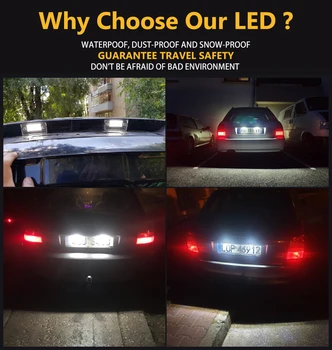 2vnt Automobilio LED Licencijos Numerį Šviesos Lempos, LED Balta Šviesa 8D9943021 Audi A4/S4 B5 AVANT 1994-2001 Audi A3 8L 1996-2003 m