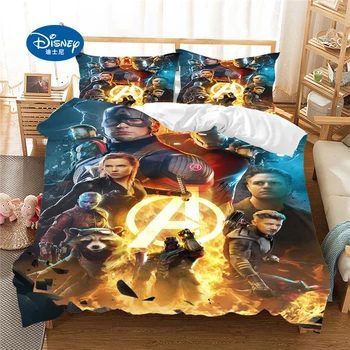 Disney Patalynės Komplektas Keršytojas Kapitonas Amerika Super Herojus Antklode Padengti Nustatyti Bedcloth su Užvalkalas Namų Tekstilė