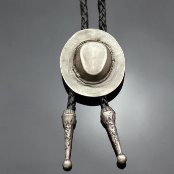 Vintage Papuošalai, Aukso Kaubojaus Skrybėlę Stetson Juodos Odos Rodeo Vakarų Bolo Bola Kaklaraištis Linijos Šokių Aukštos Kokybės Unisex Necktie