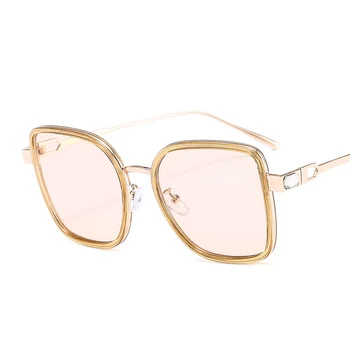 Klasikinis kvadrato rėmo akiniai nuo saulės moterims, vyrams Prabanga gradientas želė objektyvas saulės akiniai Mielas paplūdimio vairavimo Ponios uv400 akiniai gafas