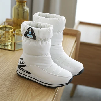 INS moterų batai 22-26 cm Žemyn medvilnės lauke sniego batai žieminiai neperšlampami medvilniniai bateliai, šilta medvilnė batai aksomo sustorėjimas