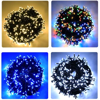 LED Pasakų String Žibintai 100M 50M 30M 10M, atsparus Vandeniui Apšvietimo Lempos vidaus Lauko Šalies Vestuvių Kalėdų Eglutės Sodo Dekoro
