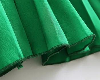 Moterys, Vientisos Žalios Plisuotos Midi Sijonas Faldas Mujer Pusėje Užtrauktukas Skristi Dizaino Moterų Stilingas Kasdieniam Dėvėjimui, A Linijos Sijonai