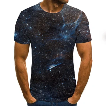 2020 m. naujo dizaino vyrų ir moterų anime žvaigždėtas dangus, spausdinimo 3D trumparankoviai marškinėliai mokslinės fantastikos T-shirt XXS-6XL