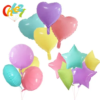 10vnt 18inch Saldainiai macarons Folija balionas Širdies star Apvalus Aliuminio plėvelę, balionas Vestuvių kūdikio gimtadienio apdailos reikmenys