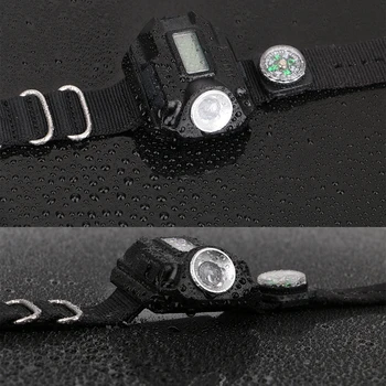 Sanyi LED Riešo Žiūrėti Žibintuvėlį, Fakelą Šviesos USB Įkrovimo Taktinis Žibintuvėlis Nešiojamų Žibintų, Ekranas LED Su Kompasu