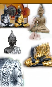 Naujas Rankų Darbo Budos Statula Dervos Namų Puošybai Pietryčių Azijoje Dekoratyvinis Auksinis Buda Amatų Sodas Mažas, Religijos Skulptūra