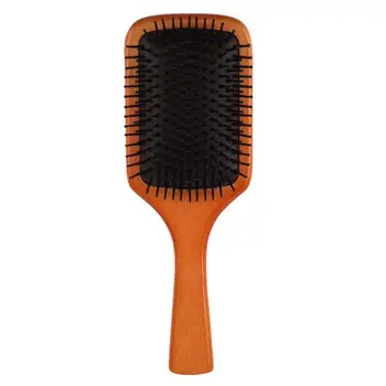 Didelis Medienos Irklas Plaukų Šepetys Nailono Pin & Masažas, Oro pagalvės Šukos Anti Static Butas Detangler Teptuku gali Sumažinti Frizz HairBrush D50