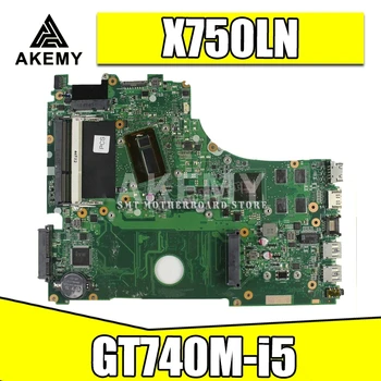 X750LN motherboar su i5 Procesorius, GeForce GT740M 2 GB Asus X750LN X750L K750L Nešiojamojo kompiuterio motininė plokštė X750LB valdybos Bandymai