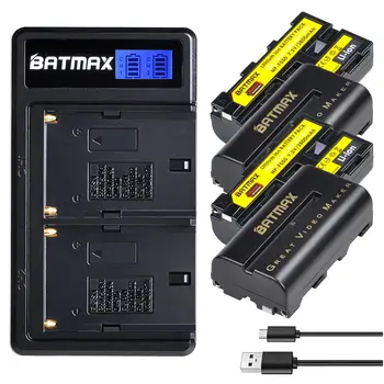 Batmax NP-F550 NP-F570 F550 Baterija+LCD USB Dual Įkroviklio Yongnuo GODOX LED Vaizdo Šviesos YN300 II YN300 III YN600 Oro T119S