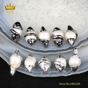 10VNT pardavimas,Mėtyti Perlų Žavesio Duobute Apyrankę Fine Jewelry,Baroko Perlo Karoliukai, Viela Suvynioti Vario Išgręžtos Skylės Pearl Išvados