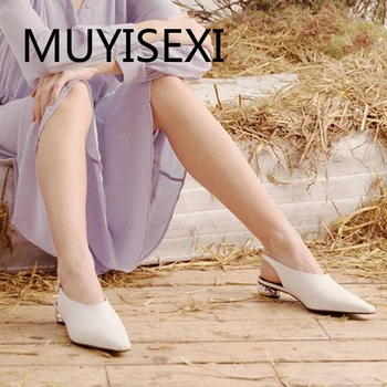 Siurbliai basutės grūdų odos aukštos kokybės batai aikštėje kojų 4cm mažo kulno moteris dirba kasdien dėvėti elegantiškas siurbliai HL231 MUYISEXI