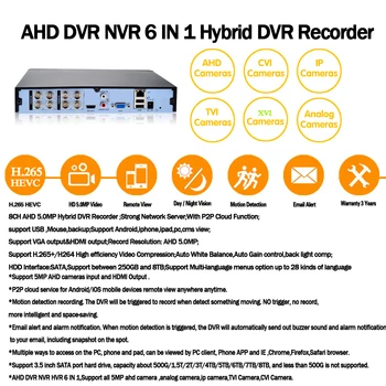 AI Veidų Aptikimo funkcija, Veido atpažinimo žavingas HAINAUT Tinklo DVR Video Recorder 8CH H. 265 Nekilnojamojo 5MP DVR NVR IP Kameros Apsaugos rinkinys