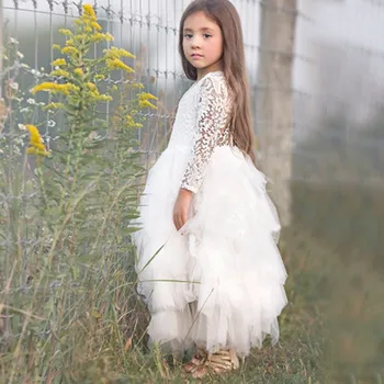 Vasaros Nėriniai 2019 Mergina Dress 2-8 Metų Rausvos Spalvos, Vaikams, Suknelės Rausva Balta Backless Mergaičių Paauglių Princesė Dress Nereguliarus Tutu