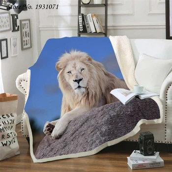 Tigras, liūtas, leopardas 3D Atspausdintas Vilnos Antklodė, Lovos Storio Antklodė Mados Lovatiesė Sherpa Mesti Antklodę, Suaugusiems, Vaikams 09