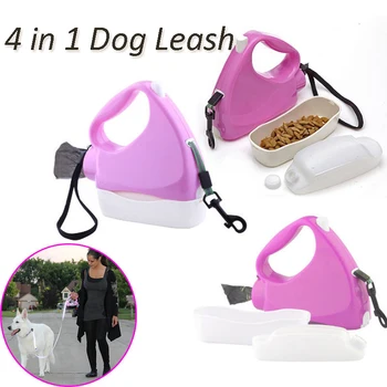 Bagažo šuns pavadėlio 4 1 3m daugiafunkcinis pet sukibimą su automatinio maisto dubenėlį butelis šiukšlių maišą pėsčiomis
