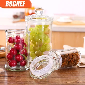 RSCHEF Stiklo laikymo skardinės namų virtuvėje skardinės gali būti naudojamos pakartotinai, arbata, džiovintų vaisių, grūdų arbata skardinės, uždaromos