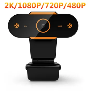 2020 Auto Focus 2K 1080P 720p 480p HD Kameros su Mic Pasukti Web Kamera Mini Cam Kompiuterio WebCamera Cam Vaizdo Įrašymo Darbą