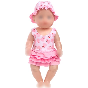 43 cm kūdikių lėlės Drabužius naujas gimęs mielas antis maudymosi kostiumėlį + plaukimo kepuraitė tinka American 18 colių Mergaičių lėlės f751