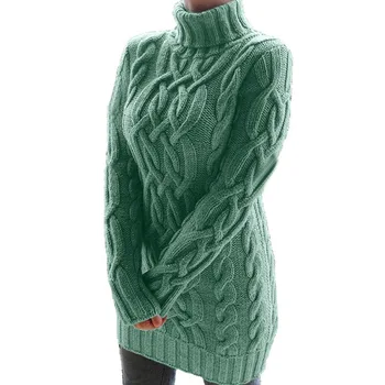 Pilka Negabaritinių Golfo Megztinis Suknelė Moterims Šiltas Rudens ir Žiemos Drabužių Mezgimas 5XL Plius Dydžio Megztinis Megztiniai Mujer